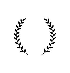 Black silhouette greek laurel wreath in flat Vector Image