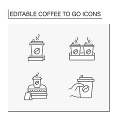 Coffee To Go Line Icons Set