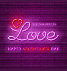 Neon i love you design Royalty Free Vector Image