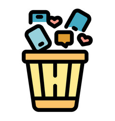 Social Media Garbage Icon Flat