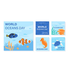 World Oceans Day Posters Set