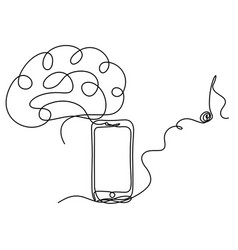 Abstract Mobile And Brain As Line Drawing On