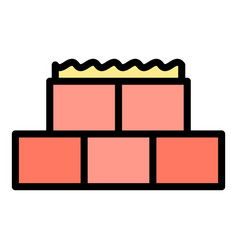 Building Wall Icon Flat