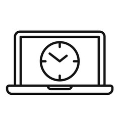 Laptop Work Hours Icon Outline Office Time