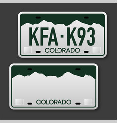 Retro Car Plate For Banner Design Colorado State