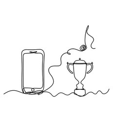 Abstract Mobile And Trophy As Line Drawing On