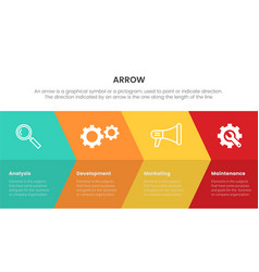 Arrow Infographic With Horizontal Direction