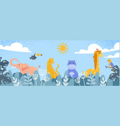 Banner With Tropical Animals