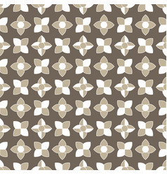 Dark Beige Floral Geometric Pattern