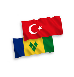 Flags Of Turkey And Saint Vincent