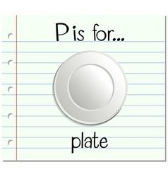 Flashcard Letter P Is For Plate