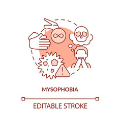 Mysophobia Red Concept Icon