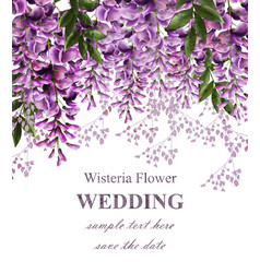 Wedding Invitation Card With Wisteria Flowers