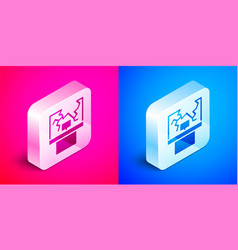 Isometric Broken Window Icon Isolated On Pink