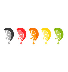 Squeeze Citrus Juice Icon Set