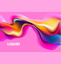 Abstract Liquid Holographic Shape Pink Fluid