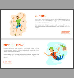 Climbing And Bungee Jumping Man And Woman Set