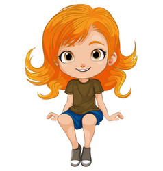 Graphic Of A Happy Seated Young Girl