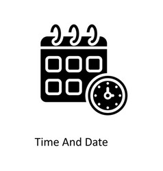 Time And Date Solid Icons Simple Stock Il