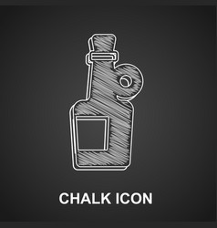 Chalk Alcohol Drink Rum Bottle Icon Isolated