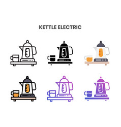 Kettle Electric Icons Set With Different Styles