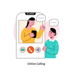 Online Calling Flat Style Design