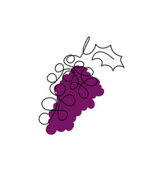 Red Grapes Single Continuous Contour Drawing