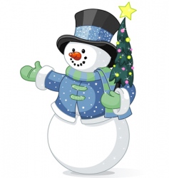 Cute christmas snowman Royalty Free Vector Image