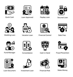 Pack Loans And Investment Glyph Icons