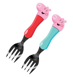 Peppa Pig Spoons On A White Background