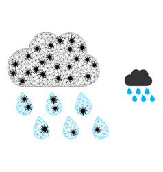 Carcass Mesh Rain Weather Icons With Coronavirus