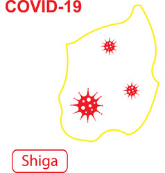 Map Shiga Labeled Covid-19 Yellow Outline