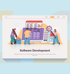 Software Development Web Concept For Landing Page