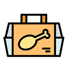 Take Away Chicken Meat Icon Flat