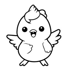 Cute Little Chicken Cartoon Character Flat Design