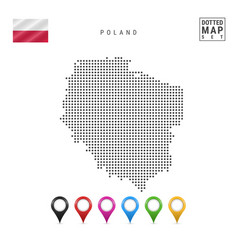 Dotted Map Poland Simple Silhouette Poland