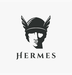 Head Of God Hermes Logo Icon On White Background