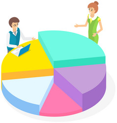 Analytic Workers Looking At Pie Chart Colleagues