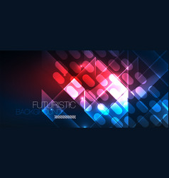 Background Neon Glowing Lines And Geometric Shapes