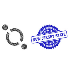 Grunge New Jersey State Stamp Seal And Square Dot