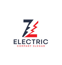 Letter Z Lightning Electric Logo With Lighting