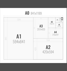 Standard paper sizes a series from a0 to a10 Vector Image