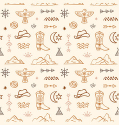 Western Seamless Pattern Cowboy Wild West Print