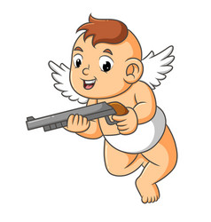 Cool Cupid Is Holding A Gun