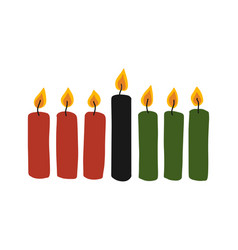 Seven Kwanzaa Kinara Candles In Traditional