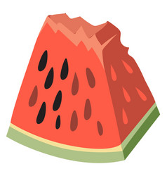 Watermelon Slice Icon Cartoon Summer Fruit Symbol