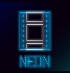 Glowing Neon Line Play Video Icon Isolated