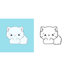 Kawaii Persian Kitty Clipart Multicolored