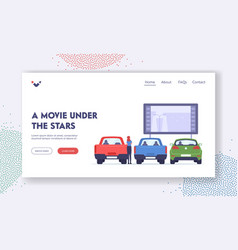 Woman Visit Car Cinema Landing Page Template