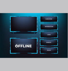 Futuristic Live Streaming Overlay With Blue